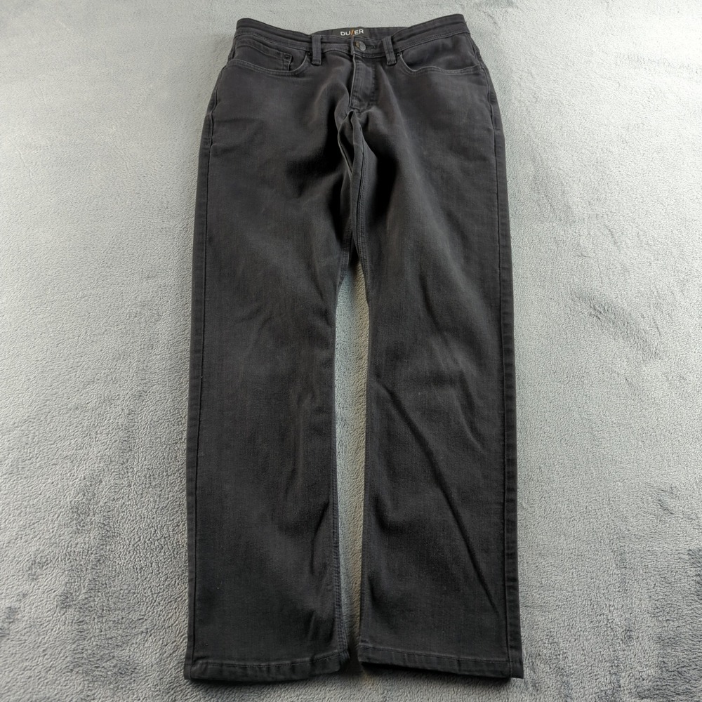 DUER Jeans Mens 32 (Fits 30x30) Black Slim Straight‎ Stretch Performance DU/ER